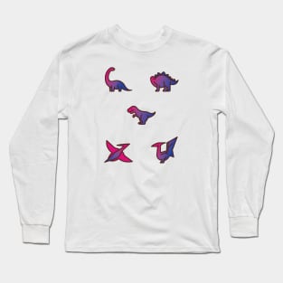 Discreet Pride Bisexual Dinosaurs Long Sleeve T-Shirt